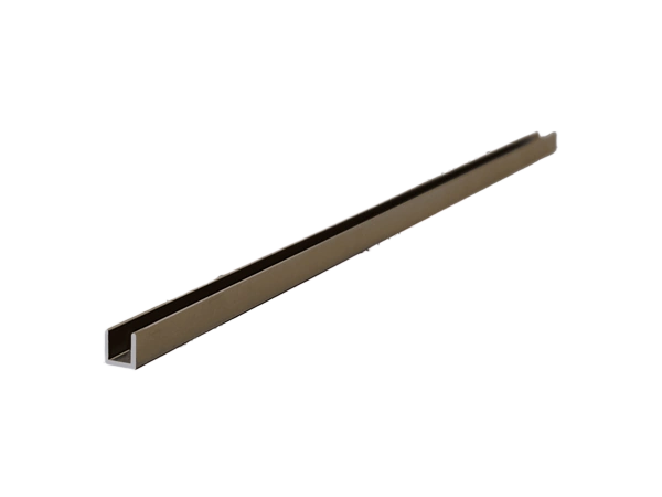 Antique matte aluminum U-channel profile, 5x5mm.