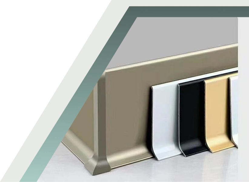 Modern metal baseboards in various finish options